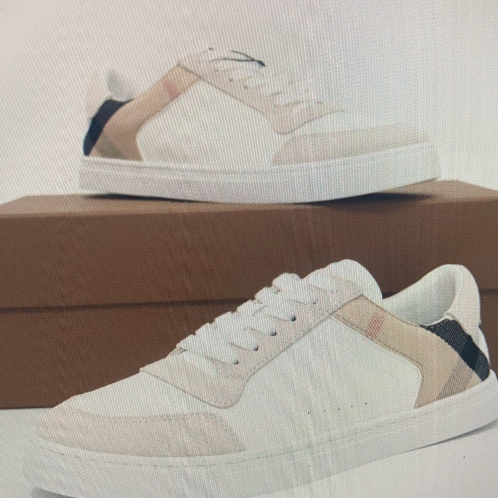Burberry Men’s Sneakers in White And Tan - Picture 3 of 9